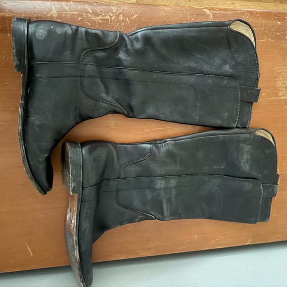 Frye Paige Dark Brown Leather Riding Boots - Picture 3 of 5